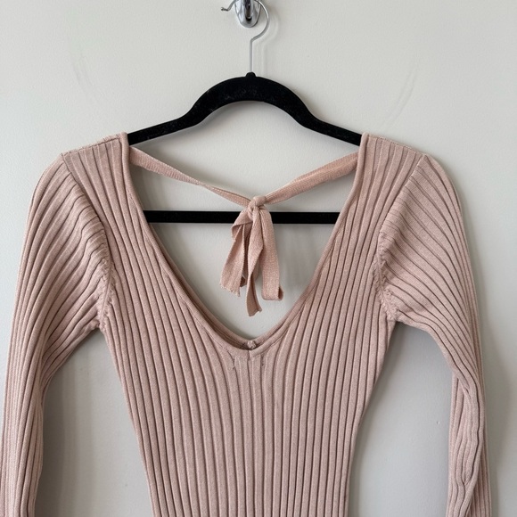 NBD Bekah Ribbed Midi Dress in Nude - Picture 8 of 11